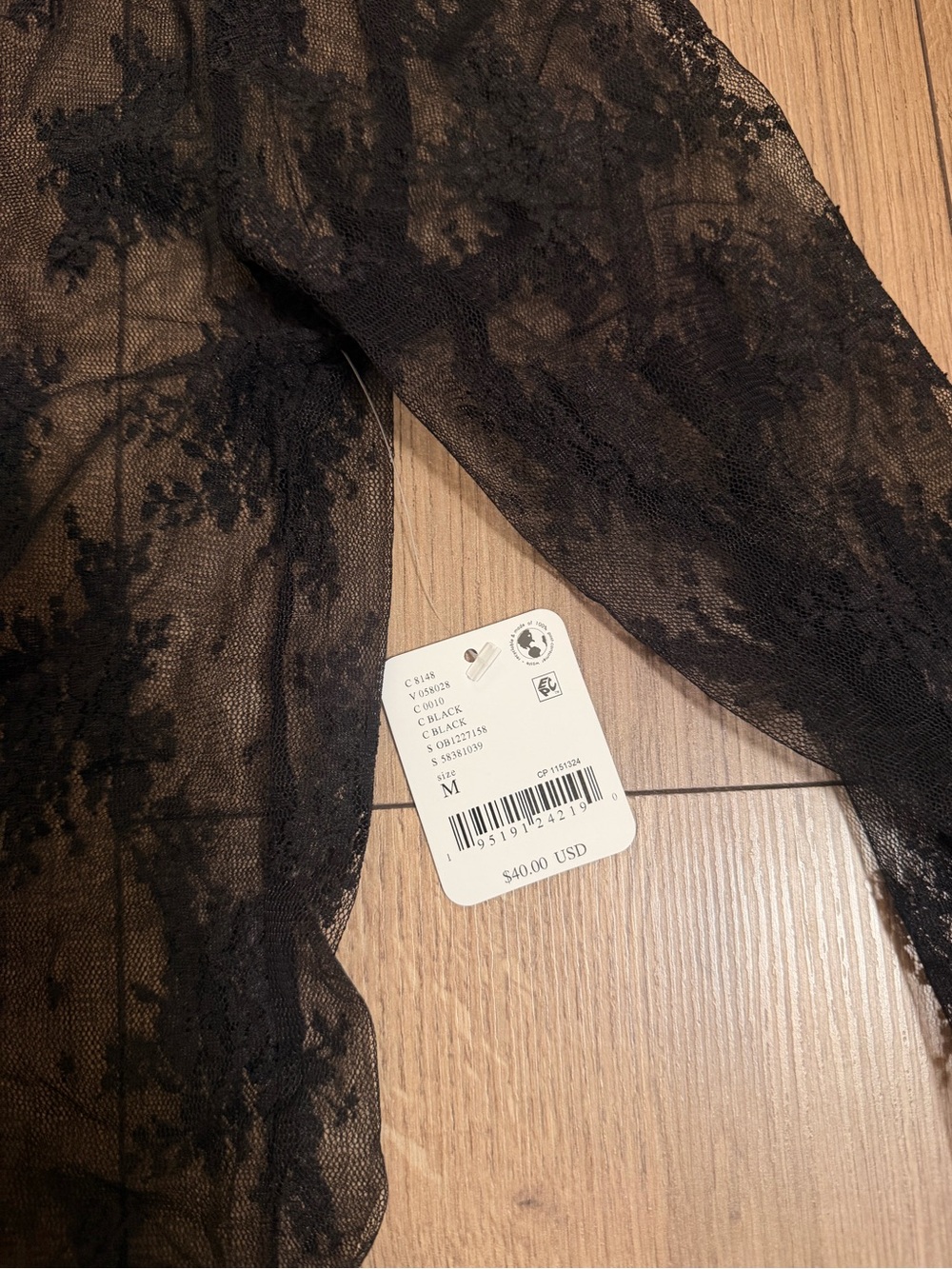 Free People Mesh Black Long Sleeve Top - Picture 3 of 3